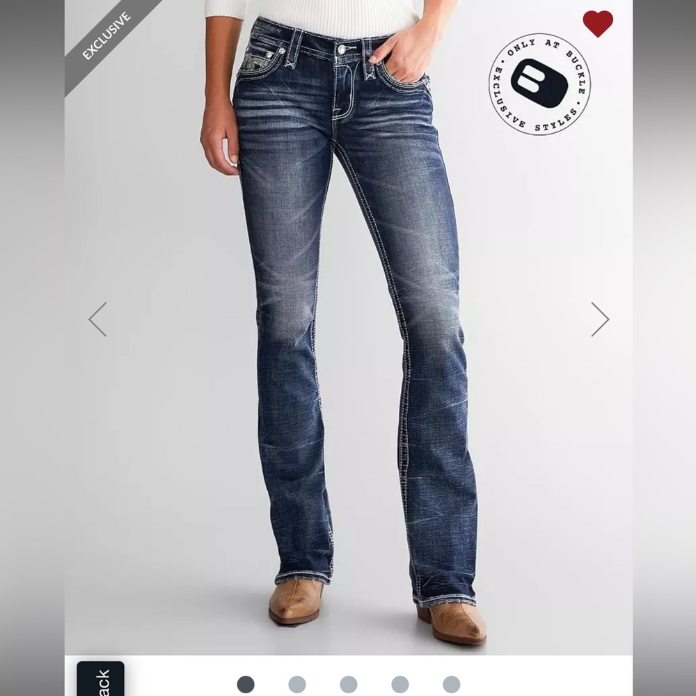 Lilas Low Rise Boot Cut Rock Revival Jeans